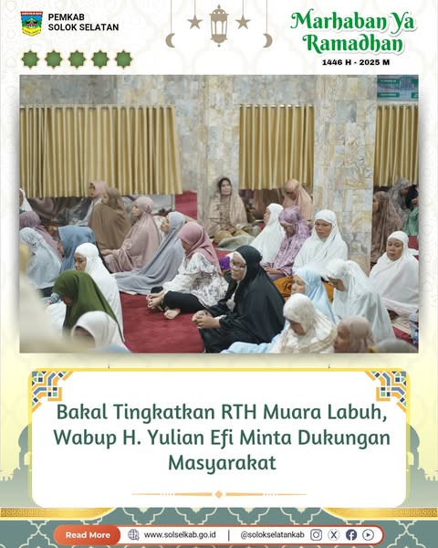 Bakal Tingkatkan RTH Muara Labuh, Wabup H. Yulian Efi Minta Dukungan Masyarakat
