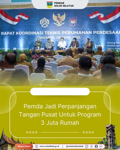 Pemda Jadi Perpanjangan Tangan Pusat Untuk Program 3 Juta Rumah